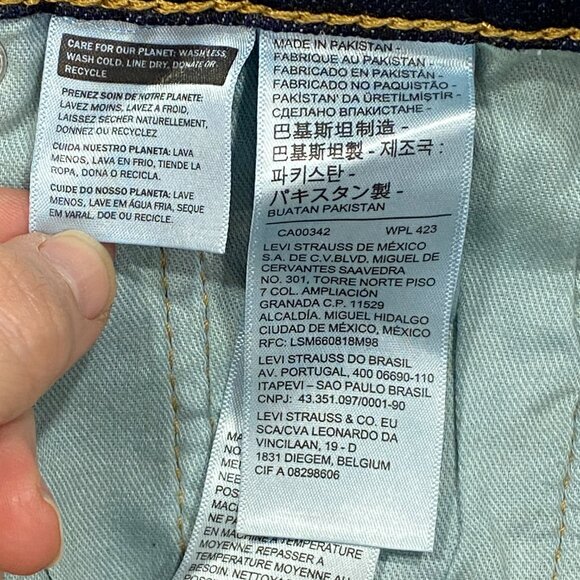 Levi's 505 Jeans Mens 30 x 32 Straight Leg Regular Fit Dark Wash Denim Pants - Picture 13 of 16